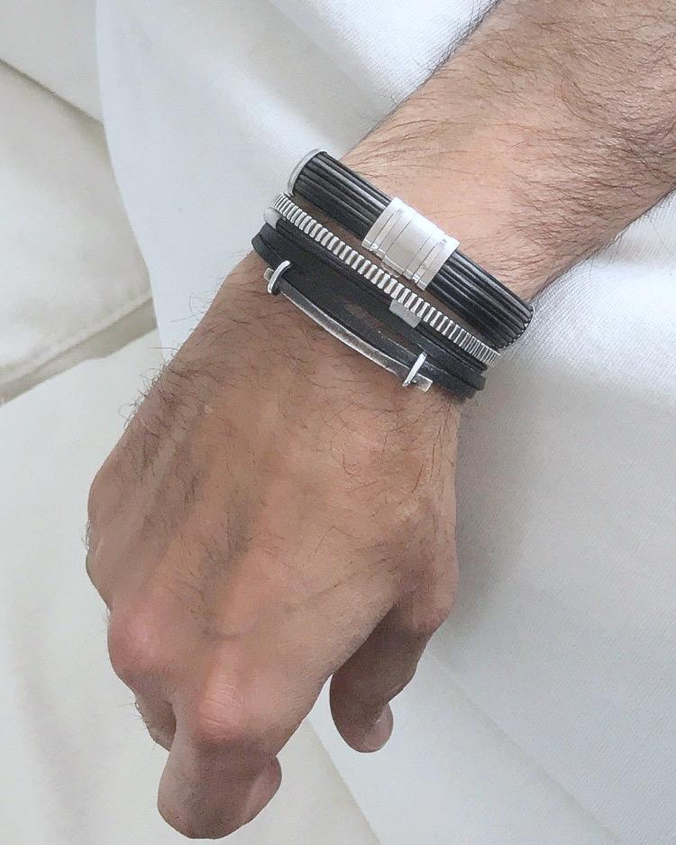 Leather Bracelet Cuff - White