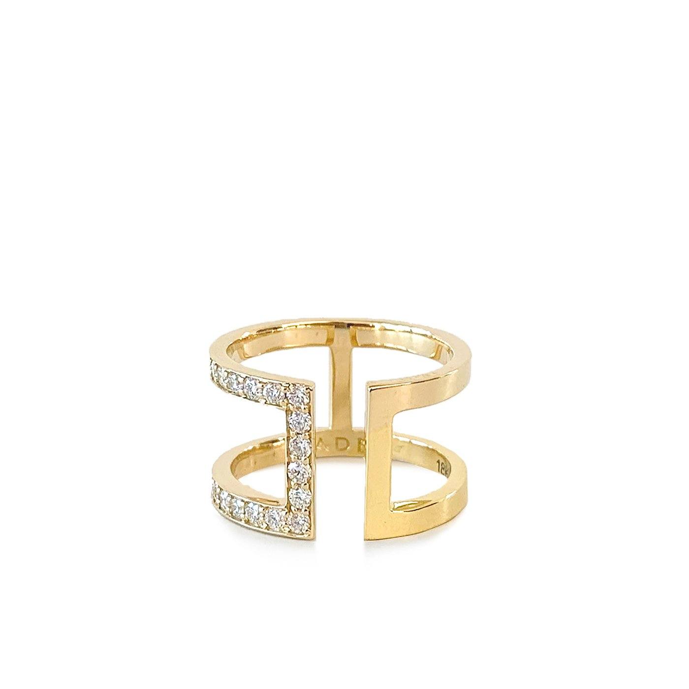 Celine ring yellow gold | half diamonds – ZADEH NY