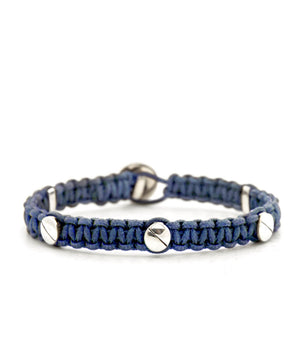 Mateo Unisex Cord Sterling Silver Bracelet