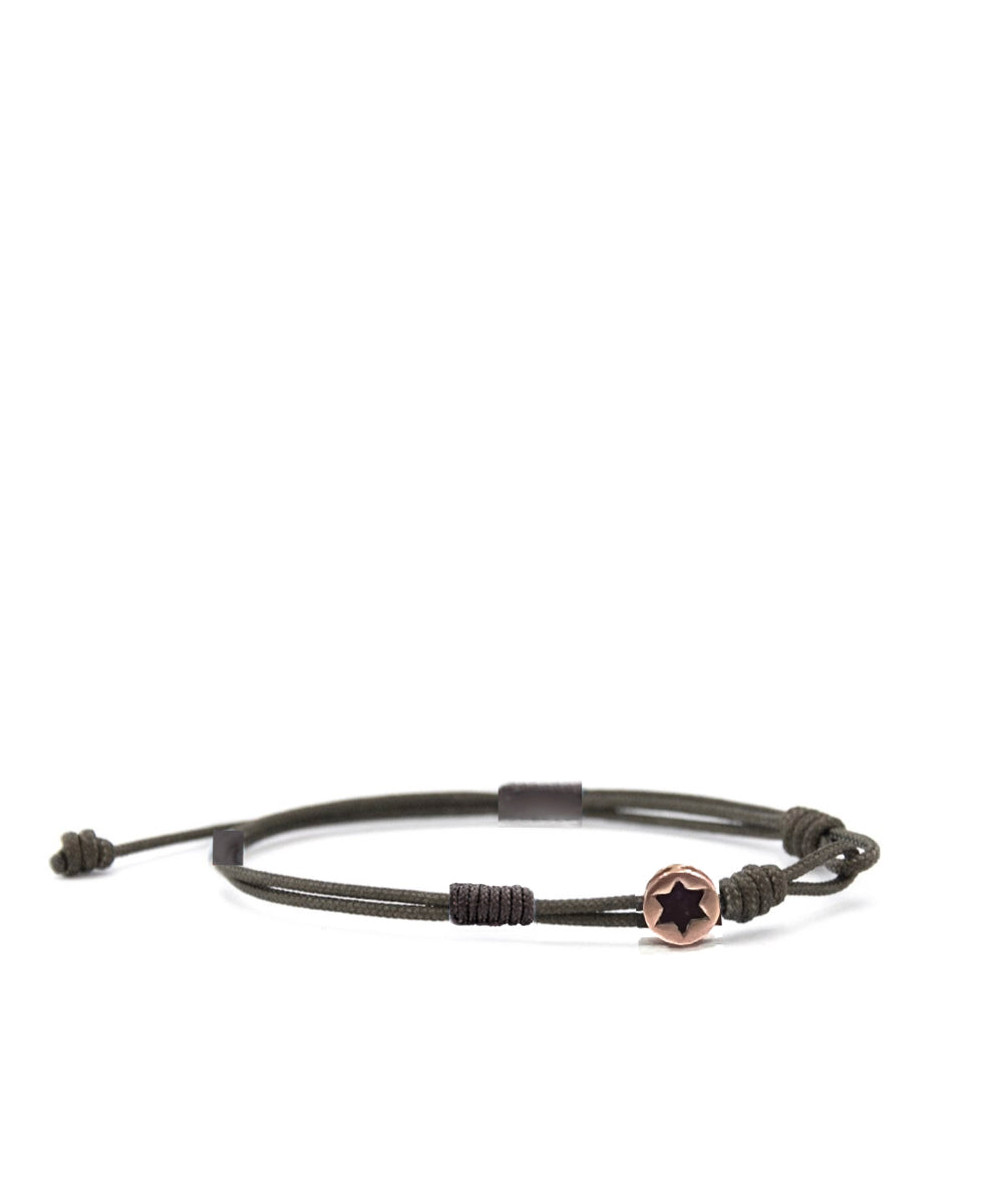 Star of David cord bracelet rose gold